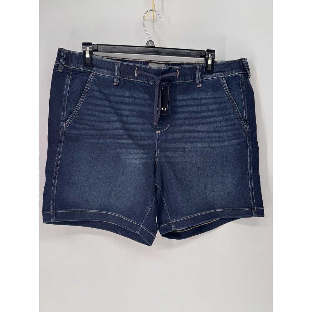 Torrid Bermuda Shorts Womens 2X 18-20 Blue NWT Super Soft Mid-Rise Drawstring